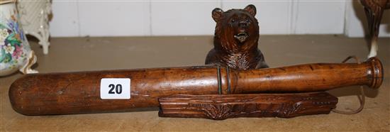 Black Forest Bear pen tray & inkstand & truncheon